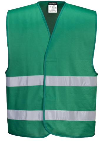 Gilet vert bandes retro chef de manœuvre dos