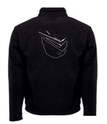 Veste polaire zippée 300gr noire brodée BY BAT ILE DE FRANCE + logo chantier Team Le Bourget dos
