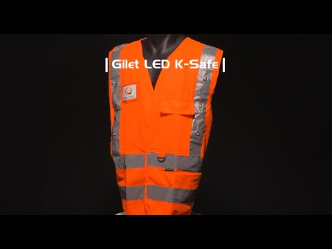 Gilet fluo HV led + 2 piles LR6