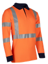 Polo manches longues orange HV retard feu antistatique arc électrique Lerby (sur cde)