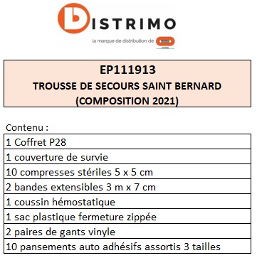 Trousse de secours Saint Bernard BY CN (Composition 2021)