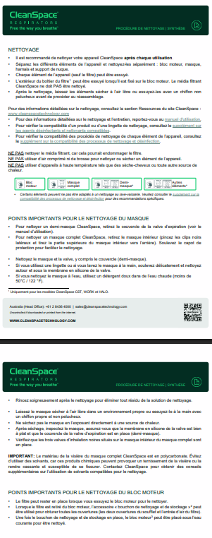 Système motorisé CleanSpace WORK (MOTEUR, sans harnais et sans masque)  