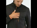 Polaire technique super stretch FLEECE TECHNO (noir / liseré orange fluo)