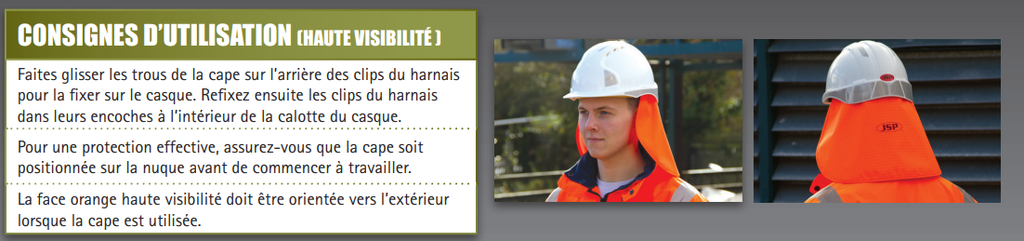 Cape protège nuque saharienne pour casque JSP EVO