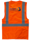 Gilet fluo HV multipoches BY IMMO La vie commence ici (devant cœur + dos)