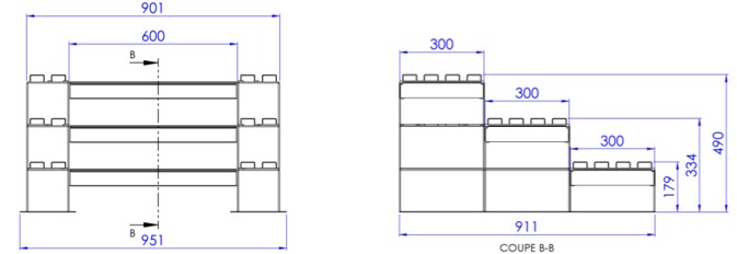 Escalier modulaire 'Ergoblock' 3 marches