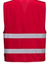 Gilet rouge 2 bandes retro horizontales
