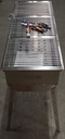 Barbecue charbon inoxydable (114x38cm) avec pieds démontables