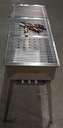 Barbecue charbon inoxydable (114x38cm) avec pieds démontables