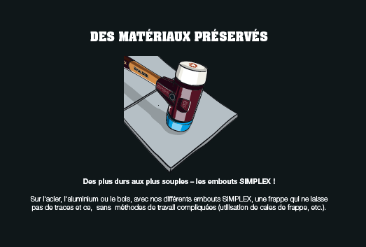 Maillet SUPERCRAFT sans rebond, avec manche vernis en Hickory, Ø70 (embouts nylon)