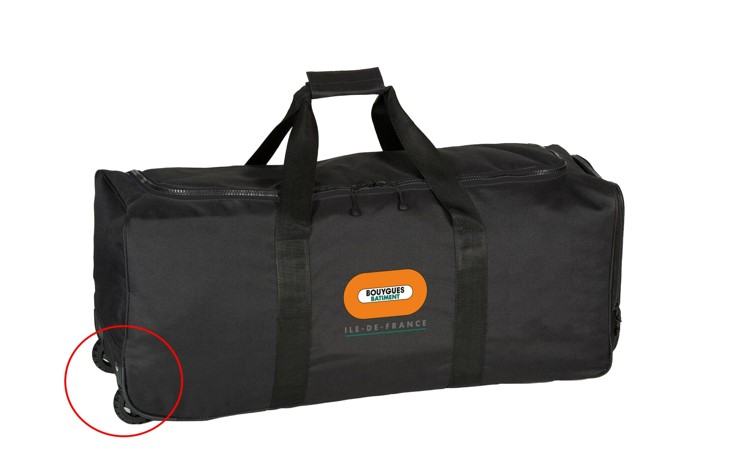 Sac paquetage BY BAT IDF noir sur roulettes 70X30X31Cm