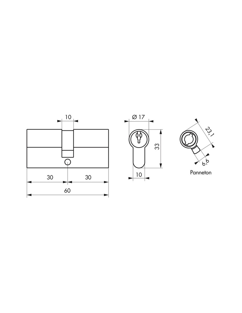 Cylindre de 30x30 varie Europe laiton