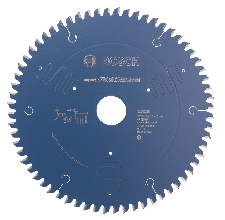 Lame scie a onglet Expert Multimatériaux 216x30x2,4mm -64D