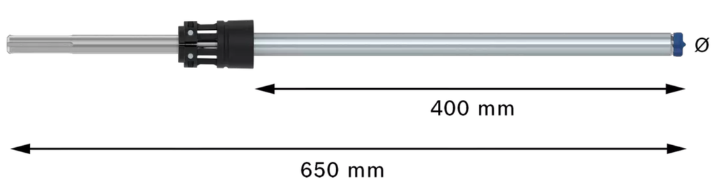 SDS Max 8X Expert concrete suction drill bit without connector