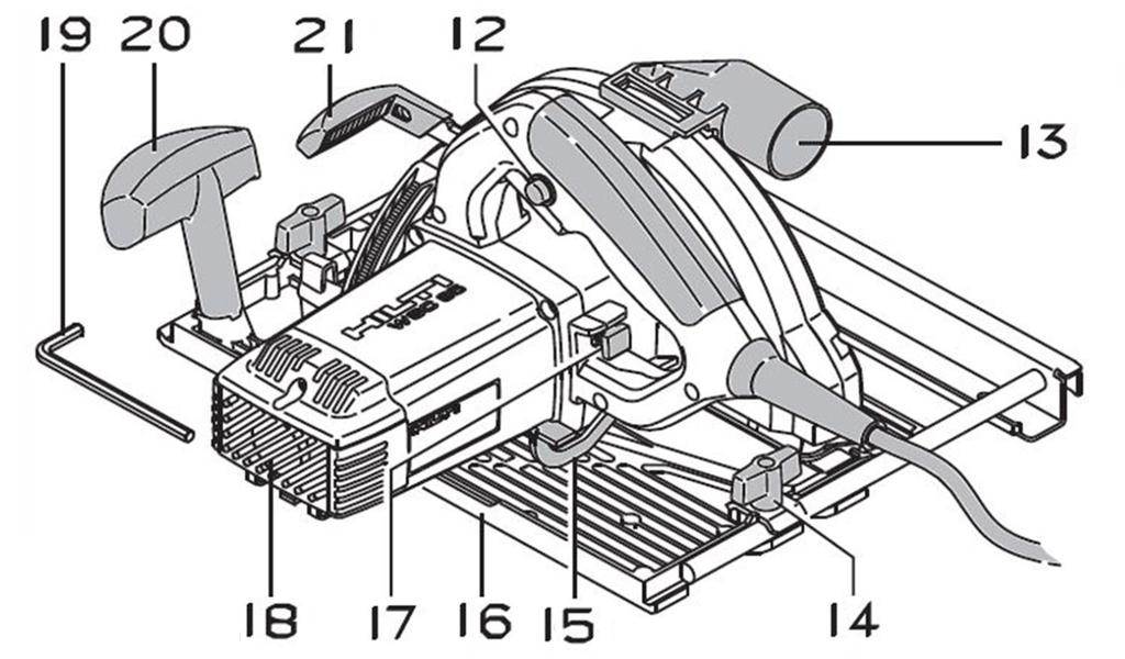 Cutting depth adjustment lever for Hilti WSC85 circular saw (item 21)