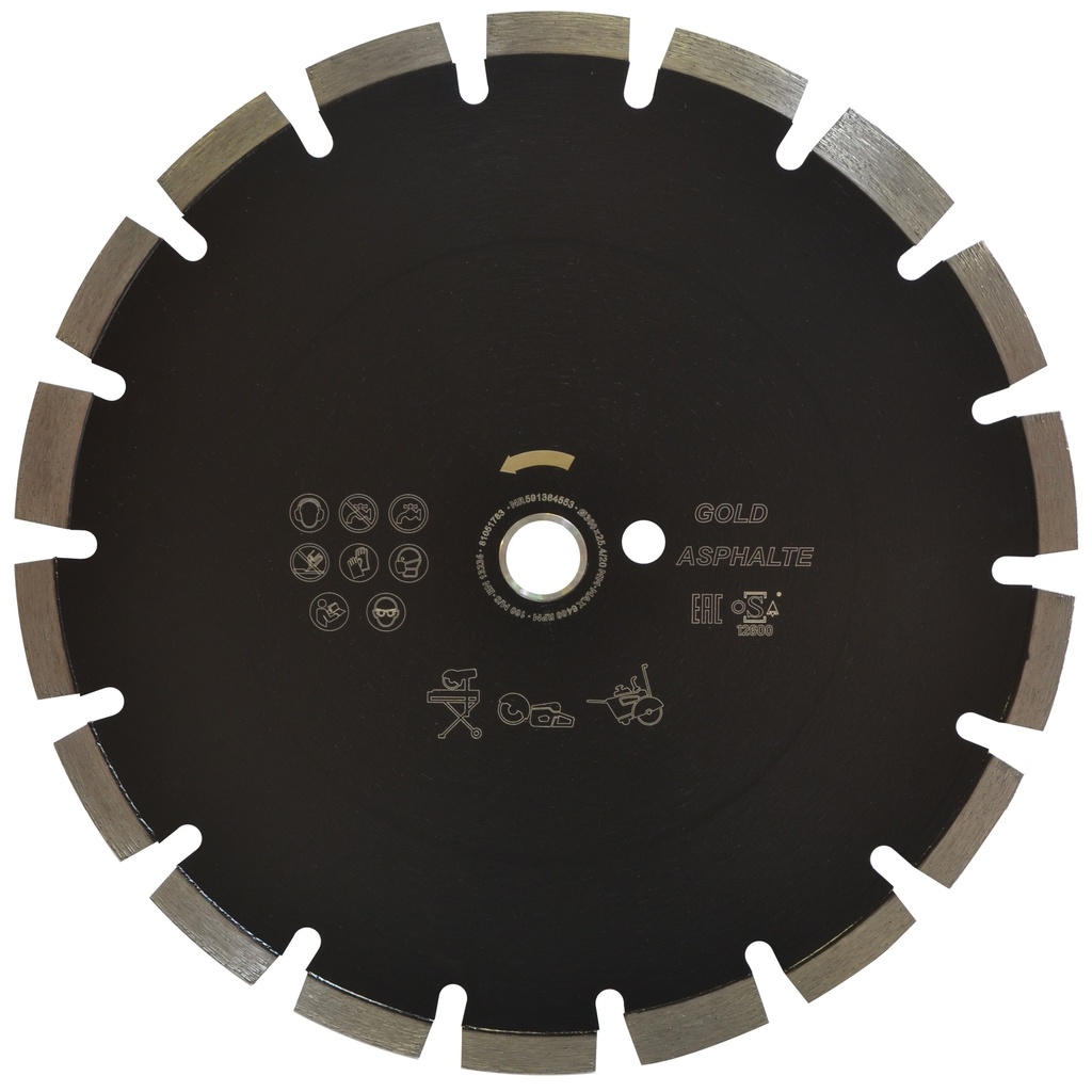 [EL145095D300UI] Disque diamant asphalte, mat. abrasifs, béton frais (Noir) (300mm, Usage Intensif)