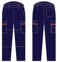 Pantalon multirisques BYES - liseré orange - Long - *2023*