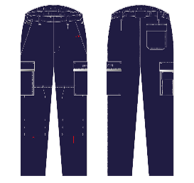 Pantalon multirisques BYES/poche j.g liseré Gris - Regular - (pour FM) *2023*