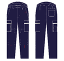 Pantalon multirisques BYES/poche j.g liseré Gris - Regular - (pour FM) *2023*