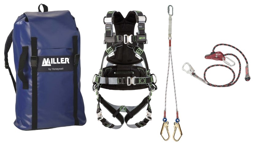 PPE fitter kit [R5 harness + 1.5m-11-53-53 double lanyard + 3m support lanyard + backpack]