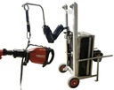 Zero gravity arm T support with mobile crane trolley