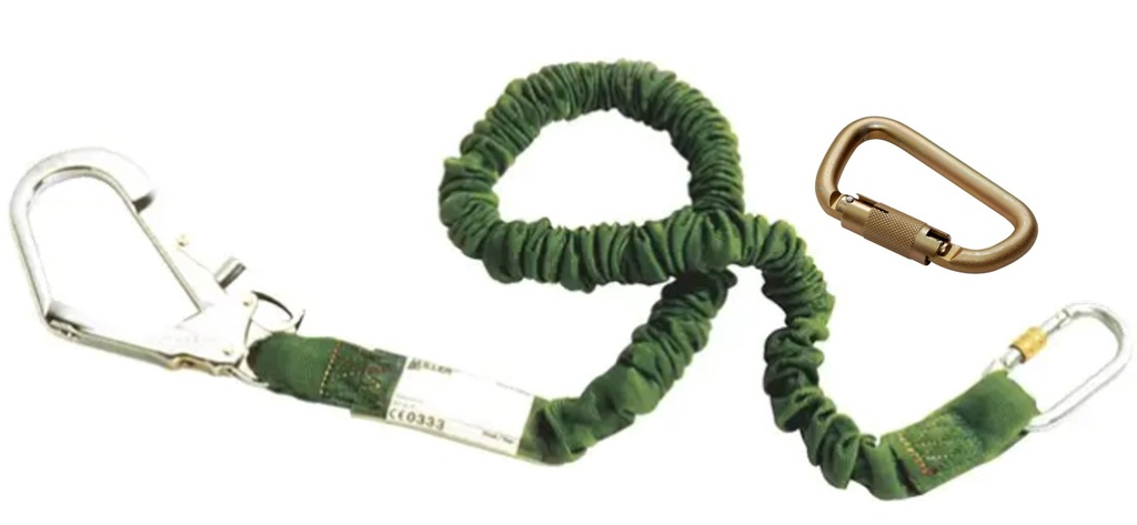 Kit longe Manyard ME86 1.5 m + mousqueton automatique 1/4 de tour