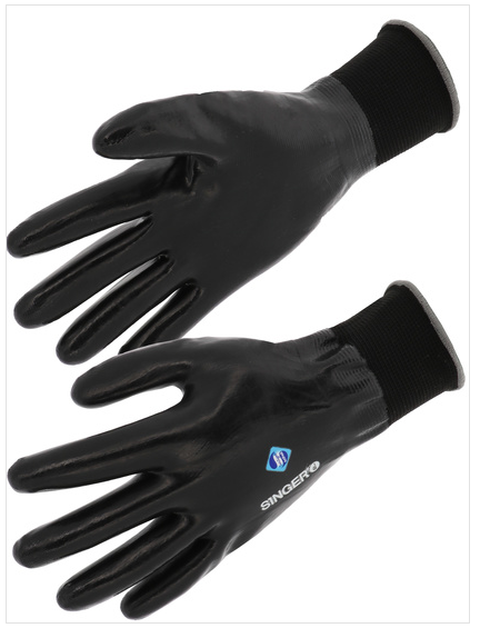 Fully coated black nitrile glove