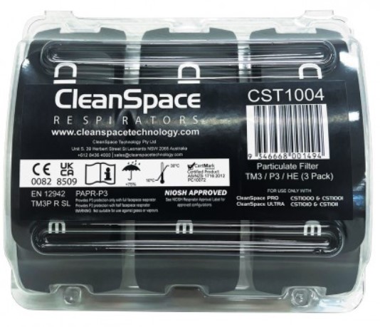 Standard P3 TM3 Particulate Filter for CleanSpace PRO and ULTRA (pack of 3) - 160gr Unit weight 40gr