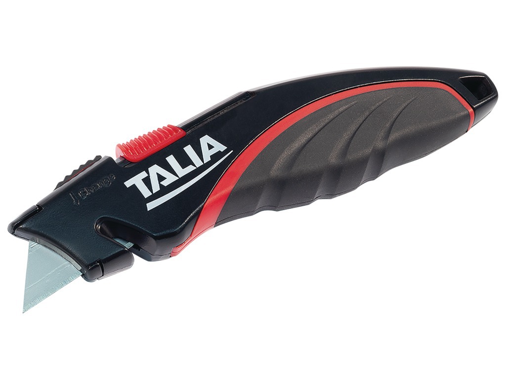 Self-retracting trapezoidal blade cutter with double safety pro (strap cutting function)