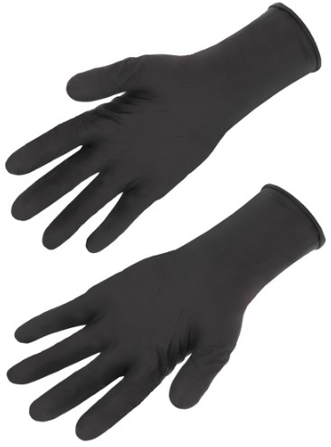 Box of 10 boxes of 100 XL black nitrile gloves