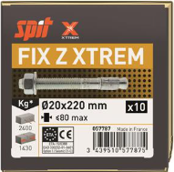 FIX Z XTREM 20x220/80 anchor (Box of 10)