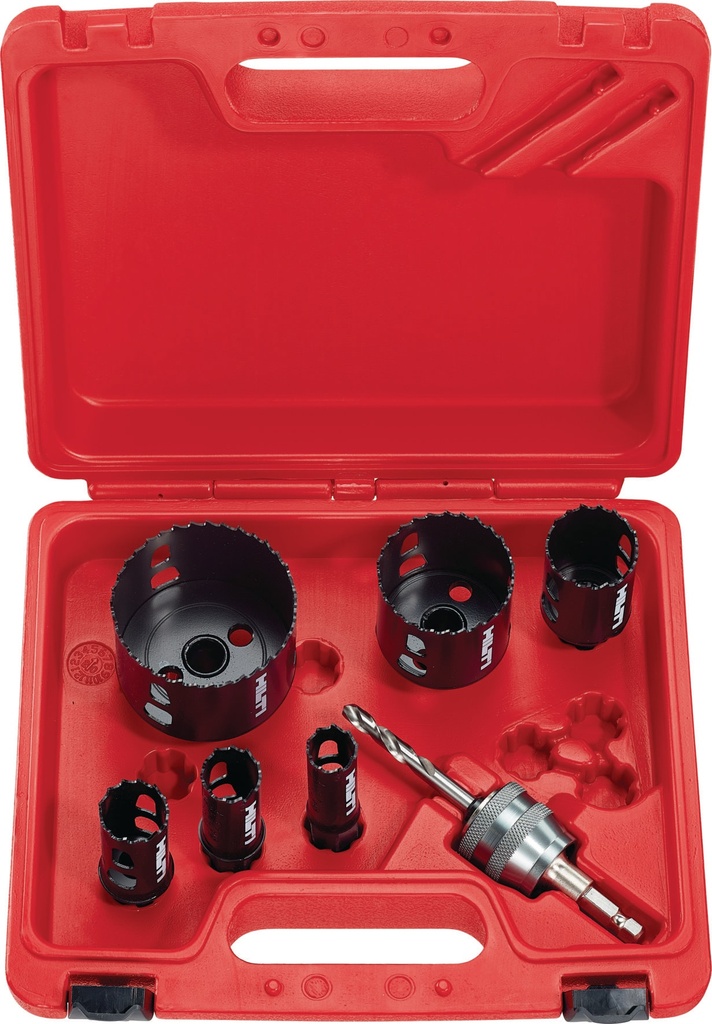 Hole saw E 19mm - 68mm kit