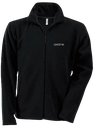 Black fleece jacket with new AXIONE white heart logo and long sleeves