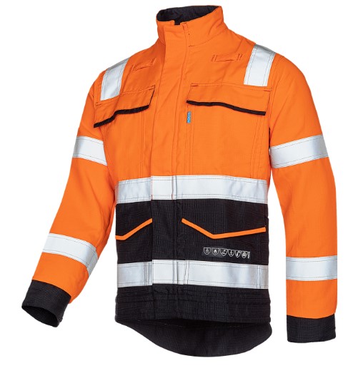 Veste multirisques HV orange / marine + bande rétro (remplace EP117505)