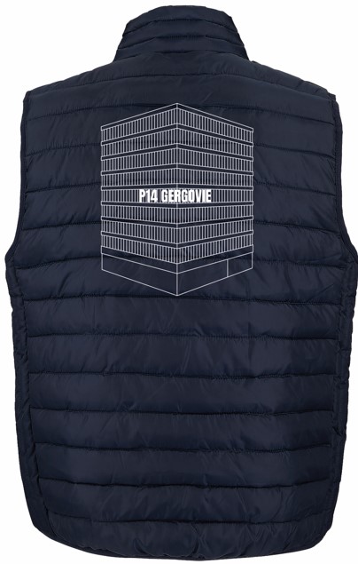 Kaba sleeveless navy embroidered down jacket BY BAT HABITAT SOCIAL + visual P14 Gergovie back