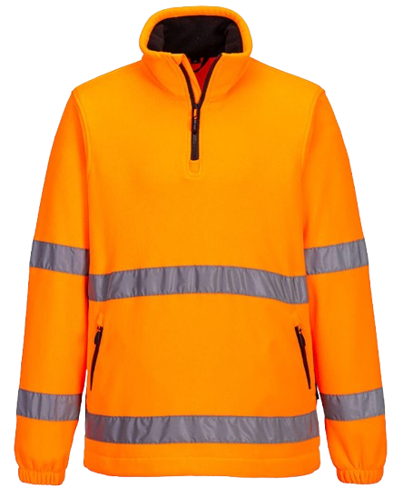 [EP154409ORS] Polaire col zippé HV orange (S)