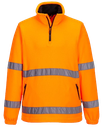 Polaire col zippé HV orange
