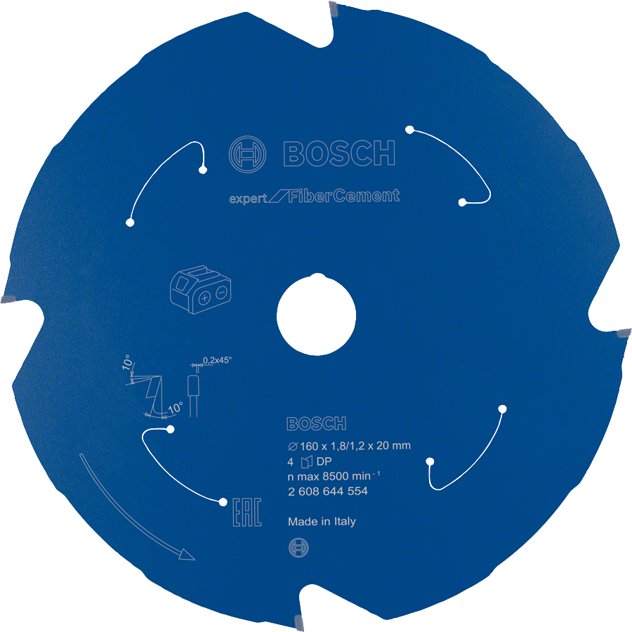 [EL155068D160] Lame de scie circulaire pour fibrociment - scies batterie (160 mm)