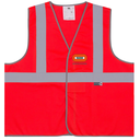 Gilet fluo BY EXPERTISES NUCLEAIRES cœur + dos + Surveillant incendie BCEN lettrage blanc dos sur 3 lignes + entre les bandes rétro