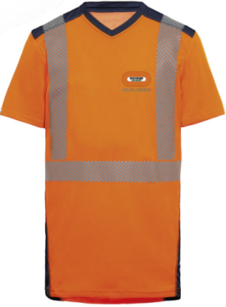 Tee-shirt HV polyester coton BY BAT ILE DE FRANCE manches courtes Jakarta