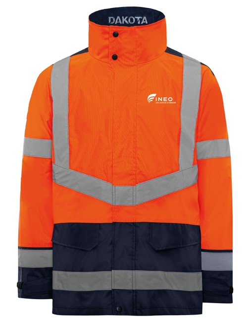 Parka 4 en 1 hv orange INEO UNE MARQUE DE EQUANS blanc coeur + EQUANS blanc dos