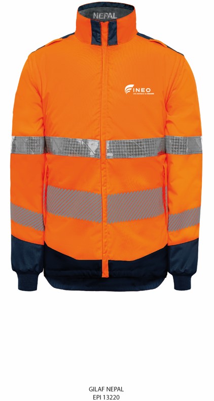 Gilet de froid hv Nepal INEO UNE MARQUE DE EQUANS blanc coeur + EQUANS blanc dos