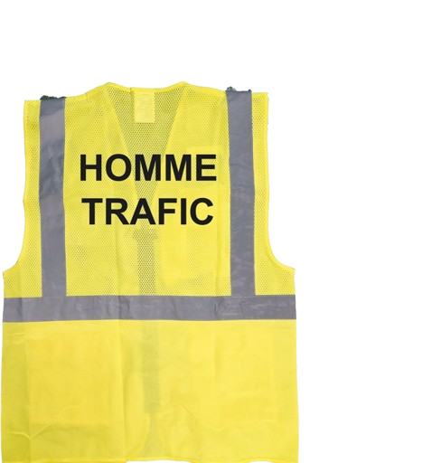 Gilet fluo hv maille Madrid (aéré) jaune HOMME TRAFIC noir dos