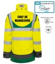 Parka de pluie jaune et vert HV - CHEF de MANOEUVRE dos