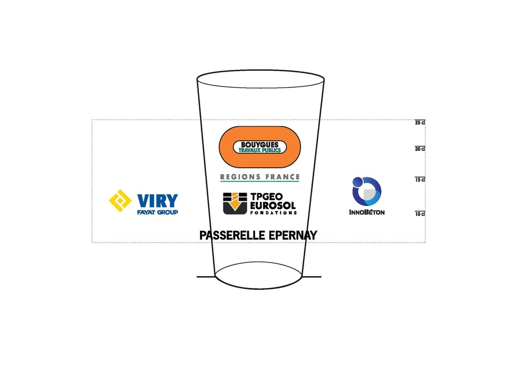 Gobelet plastique réutilisable 30cl BY TP REGIONS FRANCE Passerelle Epernay