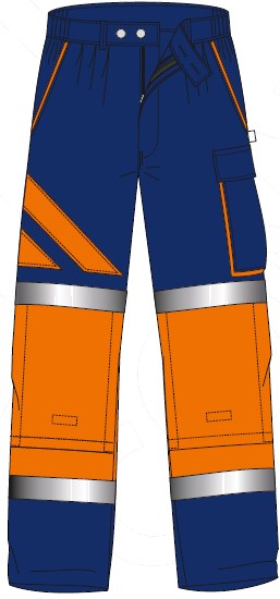 Pantalon BY TP REGIONS FRANCE compagnon orange/marine