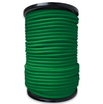 Sandow de fixation élastique vert pour bâche diamètre 8mm bobine de 100 mètres