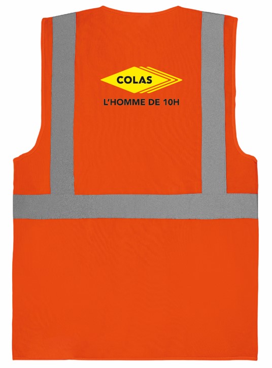 Gilet fluo hv bleu royal multipoches COLAS L'homme de 10h