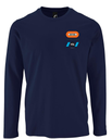 190gr 100% cotton round neck t-shirt French navy BY TP REGIONS FRANCE + VSL heart + back long sleeves