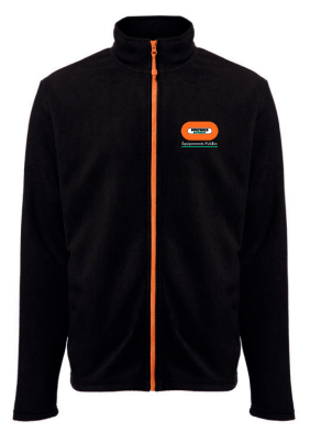 Veste polaire zippée 300gr noire-orange brodée BY BAT EQUIPEMENTS PUBLICS coeur + logo et nom Centre Hospitalier Argenteuil dos
